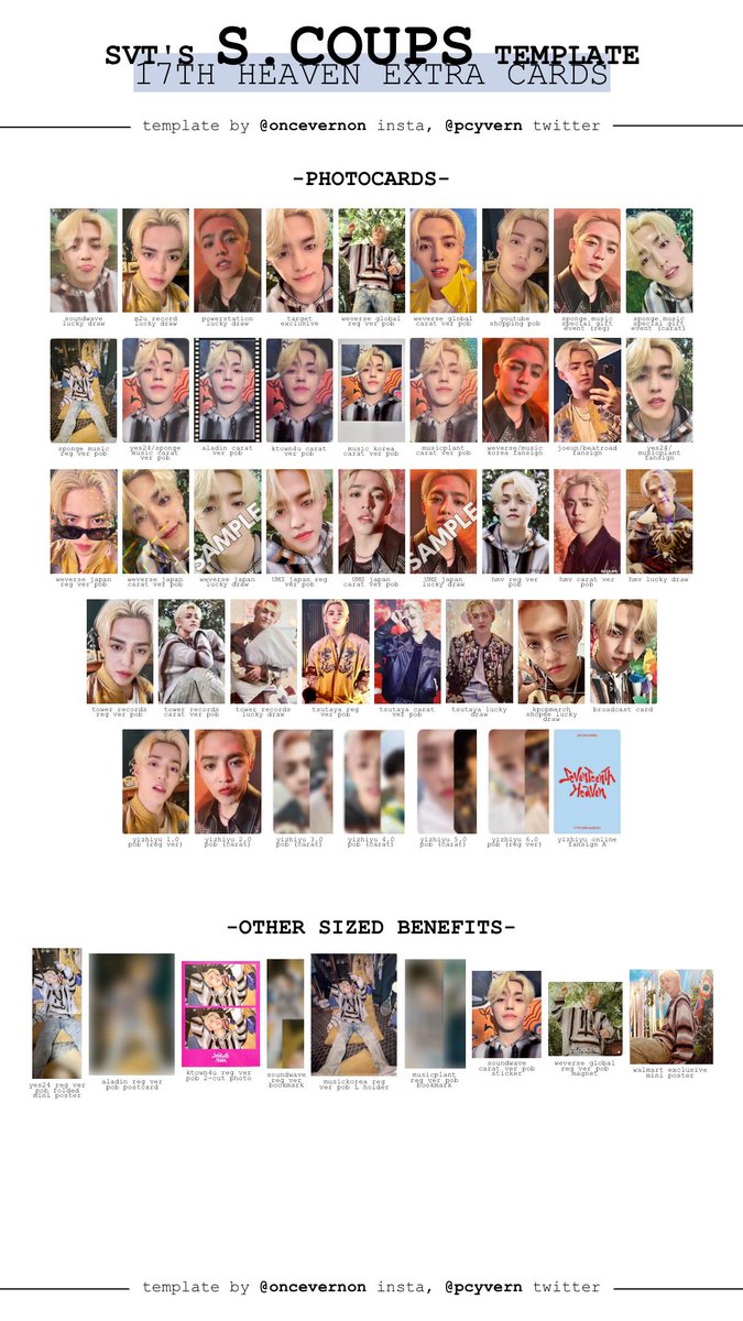 seventeen seventeenth heaven pob/lucky draw/fansign/extra cards