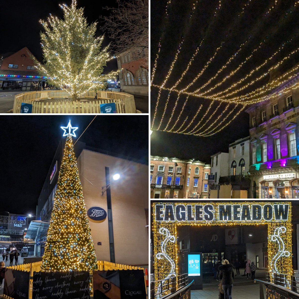 🎄Wrexham’s lights and Christmas trees look great 😍