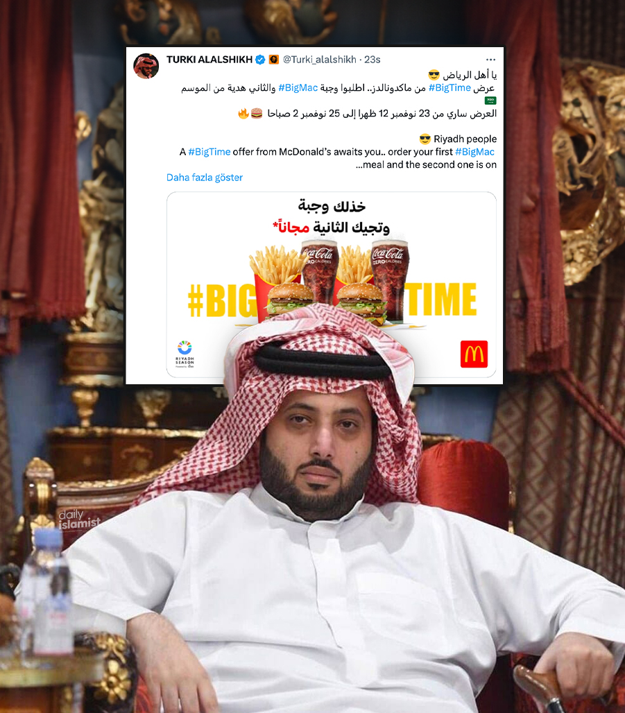 🇸🇦 Suudi Arabistan Eğlence Komitesi Başkanı Turki El Sheikh, Riyad Eğlence Festivali için boykot markası McDonalds'a özel kampanya yaptıklarını duyurdu.
