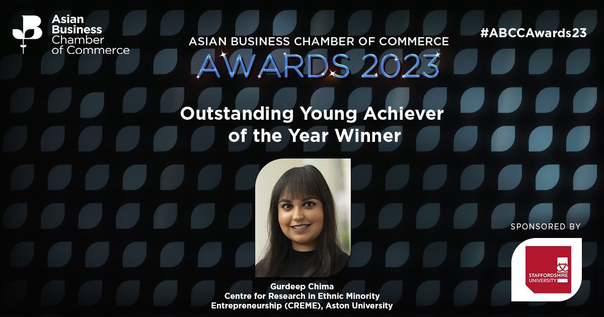 Congratulations to <a href="/ChimaGurdeep/">Gurdeep Chima</a> for winning this year's Outstanding Young Achiever sponsored by @StaffsUni #ABCCAwards23