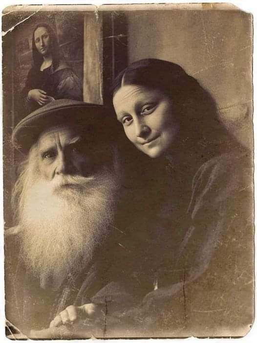 Rare photograph of Mona Lisa and Leonardo da Vinci taken in Florence in 1504 on Antiques Roadshow. Very cool. 😁