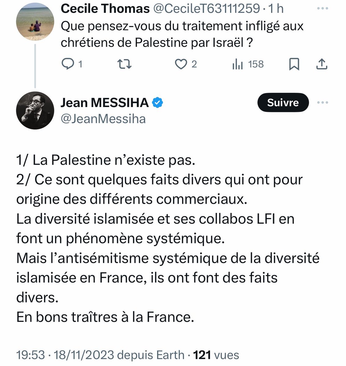 CerfiaFR's tweet photo. 🇫🇷🇵🇸 FLASH | Jean #Messiha a nié l'existence de la #Palestine. https://t.co/kaAPwCPQ0R