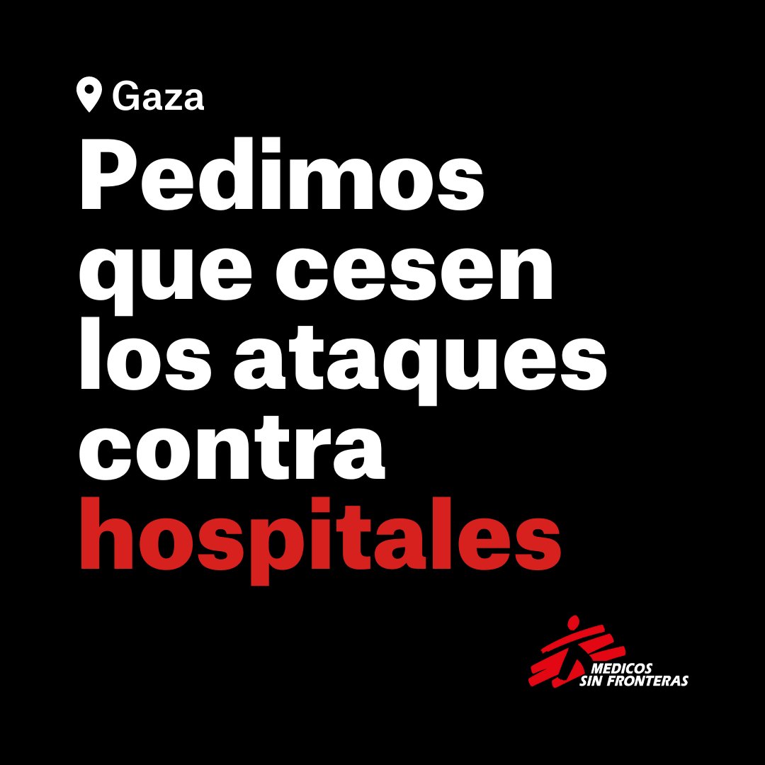 Personas indefensas están siendo sometidas a horribles bombardeos.

📢 Reiteramos urgentemente nuestro llamamiento para que cesen los ataques contra hospitales, para que se produzca un alto el fuego inmediato.

2/3