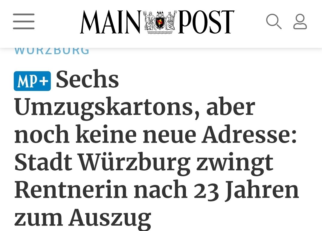 oida_grantler's tweet photo. Wir schaffen Platz für Flüchtlinge! 44 Quadratmeter Wohnung sind zu viel für eine deutsche Rentnerin. Sagt die Stadt Würzburg und zwingt die 77-jährige Frau nach 23 Jahren zum Auszug.
https://t.co/T4KVAEZjxX https://t.co/a64BrtU9UD