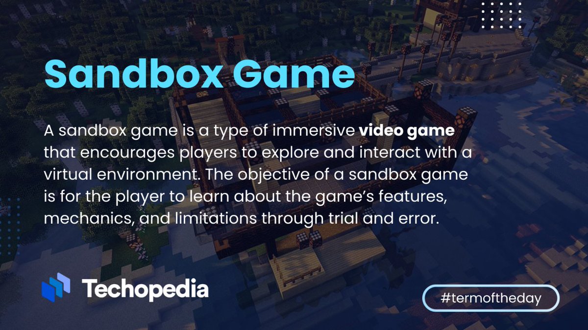 Sandbox games are typically open-ended and can be characterized by different elements.
Learn more: mtr.cool/qtqozoefxe

#SandboxGaming #ImmersiveGames #VirtualEnvironment #GameMechanics #OpenEndedPlay