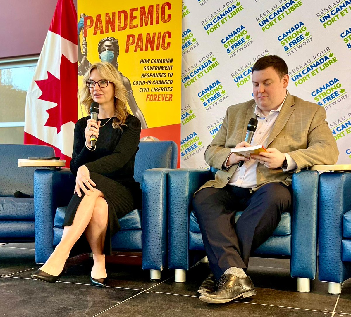 cvangeyn's tweet image. Was a pleasure to be in Red Deer today speaking with my good friend @AndrewLawton about my new book, Pandemic Panic, co-authored with @jobearon. Thank you to the #CSFN regional conference for hosting us!