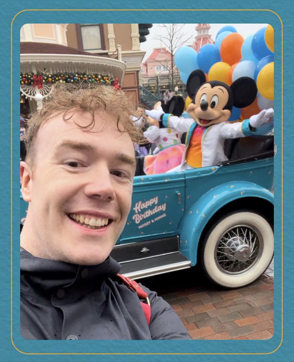 Got to celebrate Mickey and Minnie’s 95th birthday at <a href="/DisneylandParis/">Disneyland Paris</a>! 🩵💛🧡

Got a selfie with the birthday boy himself and DJ Max Goof provided the tunes to brighten even the rainiest of days! 🎈