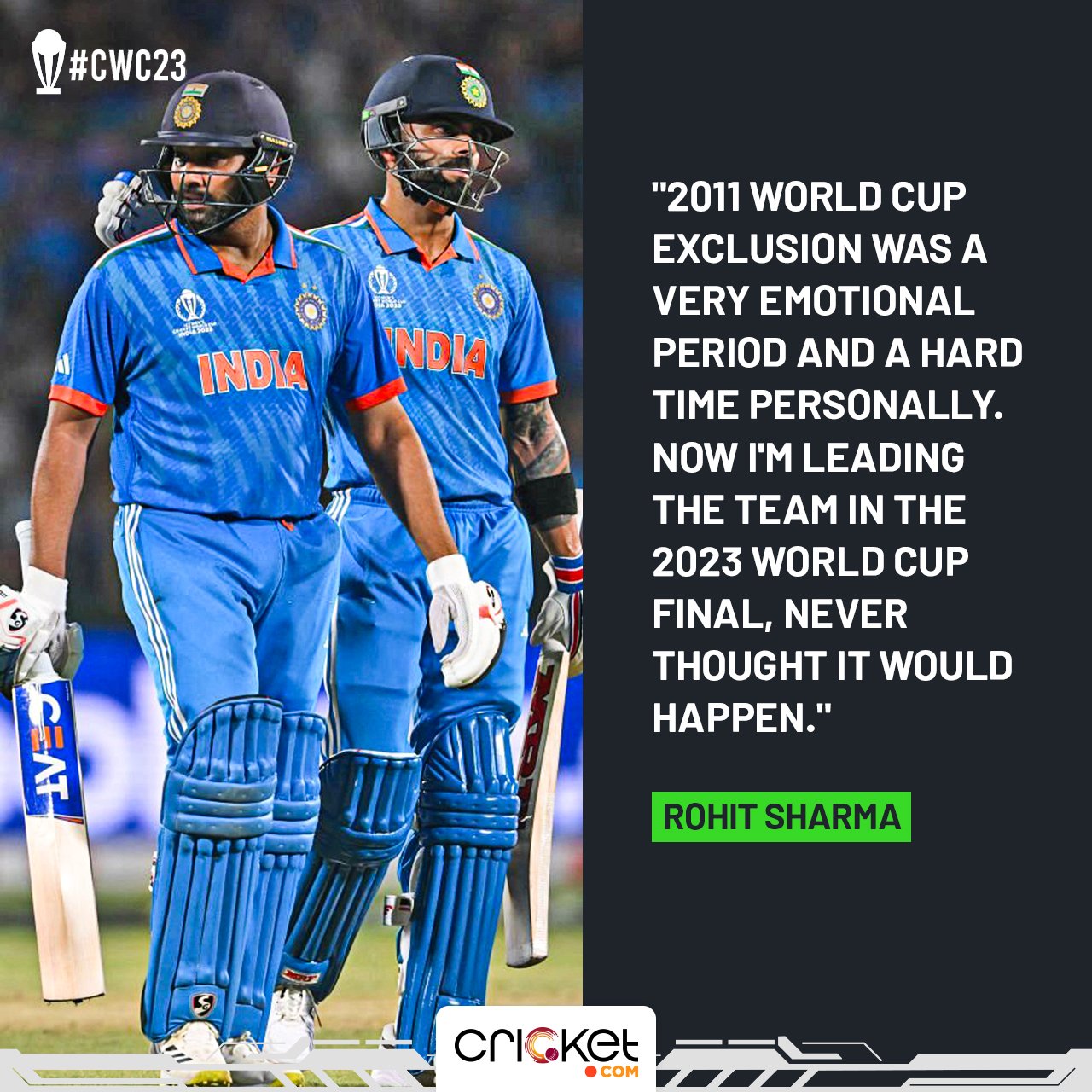 Emotions evoked as Rohit reveals India's World Cup plan