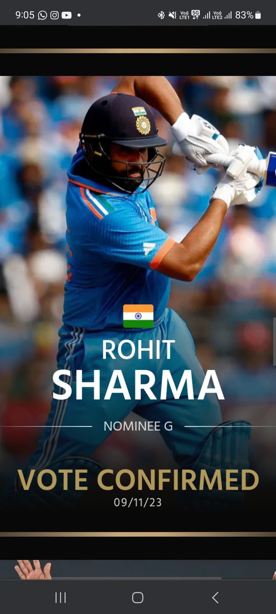 Enithkumar5's tweet photo. Voting completed @ImRo45 all the best captain 💪 we hopes You lift the World cup...#RohithSharma𓃵 #playerofthetournament #Captaincy #fearlessplayer #selflessplayer #HITMAN https://t.co/F58yn3Idm7