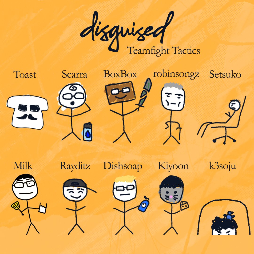 ASSEMBLED THE AVENGERS OF TFT FOR VEGAS. @DisguisedToast @scarra @BoxBox @robinsongz @MilkTFT @Rayditzfn @Dishsoaptft @Kiyoon @k3soju Toast & Soju will also be your official English-speaking co-streamers for the event. See you all in Vegas!