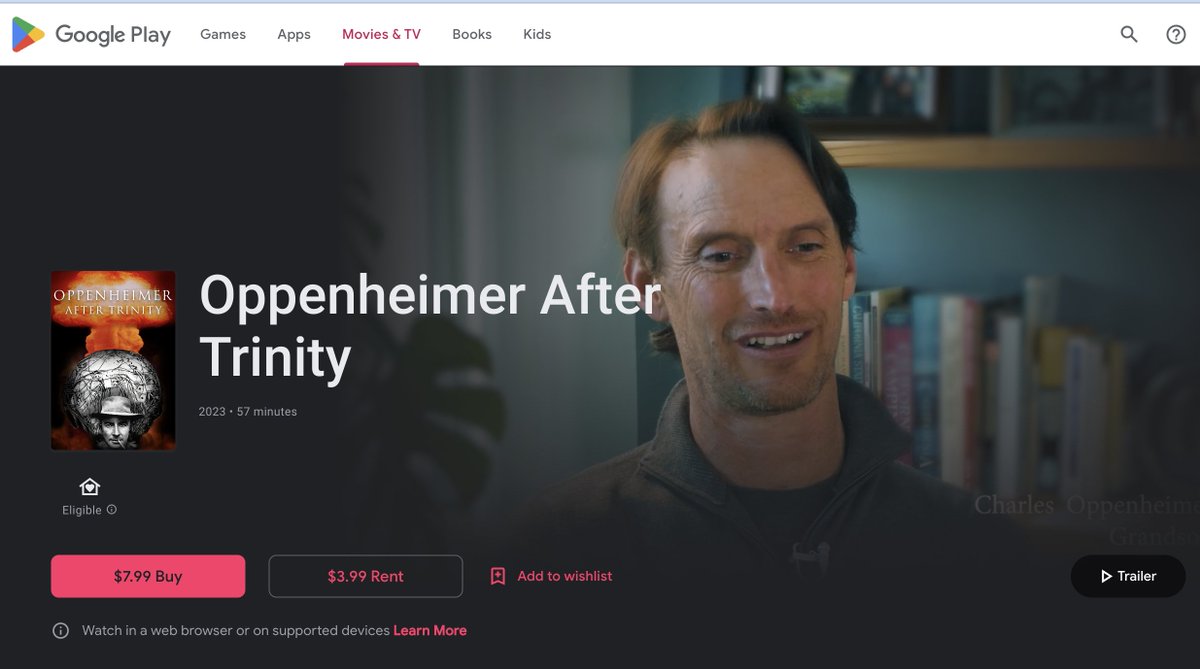 "Oppenheimer After Trinity".  
Way way after Trinity. 

Great film by <a href="/LarrySheffield/">Larry Sheffield</a> - it won multiple awards in film festivals.   I enjoyed being interviewed for this.   Links in comments.