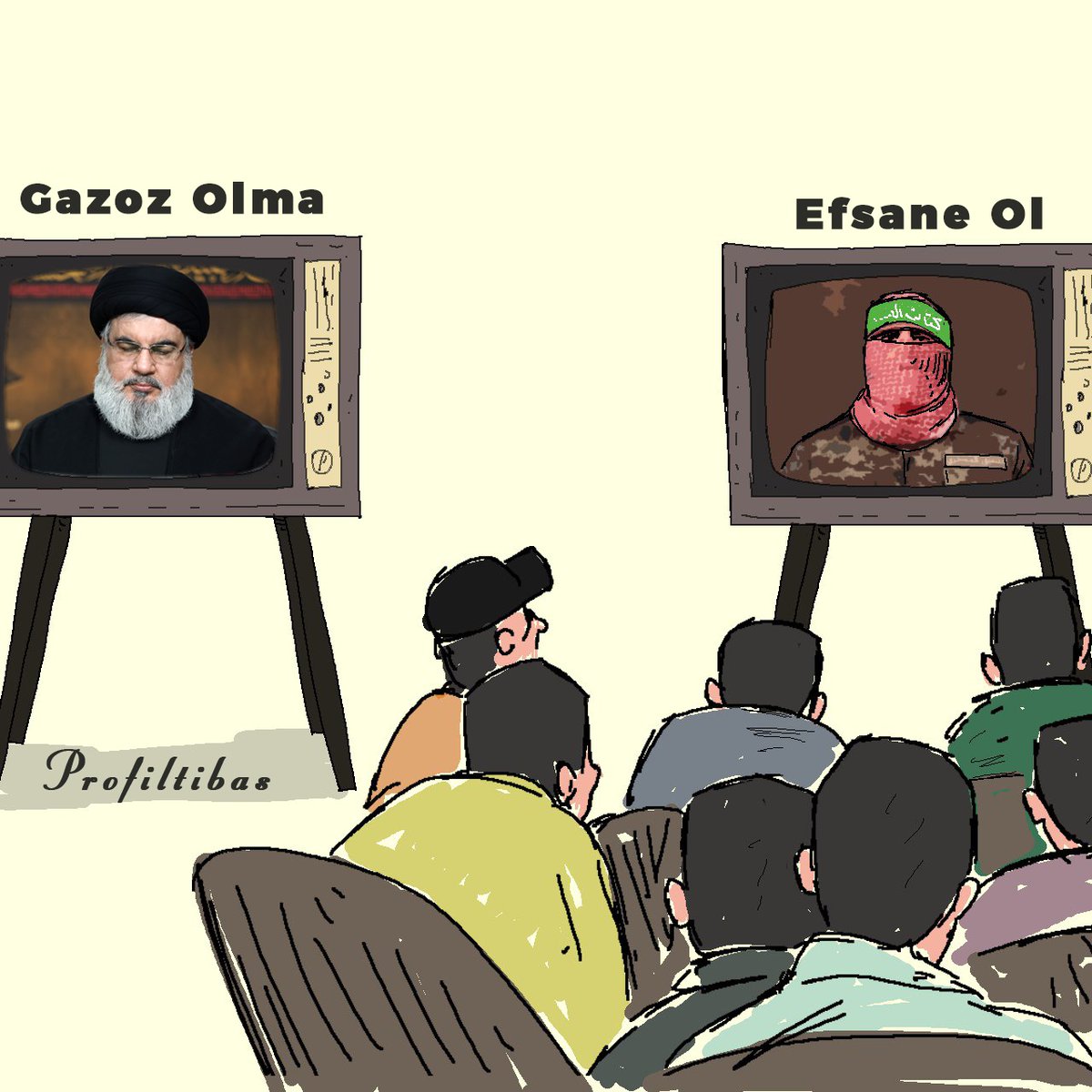 YEMEZLER.!
Bu çizimleri yapanlar istiyorki zokalarını yutalım, Hasan Nasrallah ile Ebu Ubeyde'yi, Hizbullah ile Hamas'ı kıyaslayalım; Hamas'a, Kassam'a tavır alalım, Filistin/Gazze direnişini yalnız bırakalım.
Sizi mezhepçi FİTNECİLER sizi.
BİZ HER DAİM FİLİSTİN'LE, DİRENİŞLEYİZ!