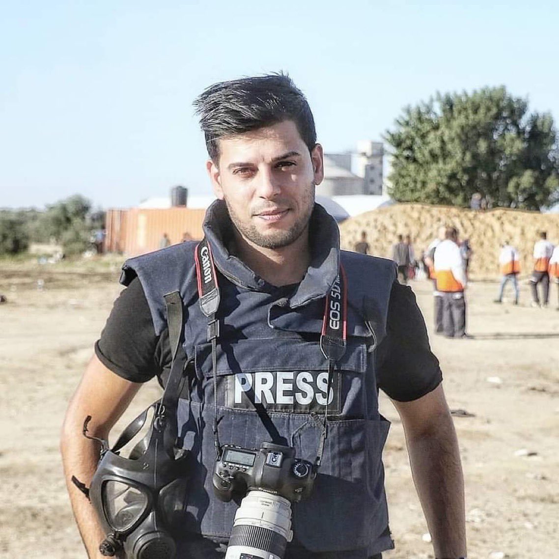 HalaJaber's tweet photo. URGENT: Two #Palestinian journalists killed by #Israeli strikes in Gaza.
#Sari_Mansour was killed just a short while ago, when Israel bombed his home in the #Braij refugee camp. 
#Hassuna_Salim, another Palestinian journalist was also killed today. 
In total, nearly 60 Palestinian journalists have been murdered in Gaza since October 7.