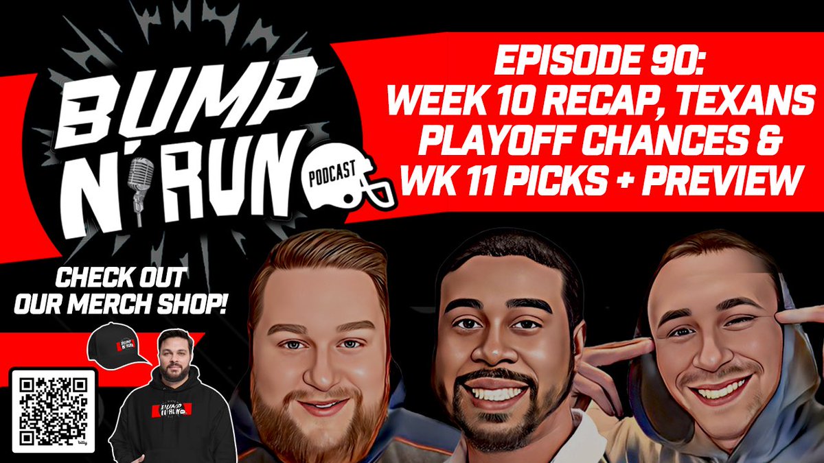 🚨90: This week, the guys discuss the Week 10 slate including another brutal loss for New England and the Texans playoff hopes. They also look ahead to the Week 11 slate and the SB57 rematch from Arrowhead on MNF. 

Spotify: spoti.fi/40McEqf
Apple: apple.co/49JP0Pu