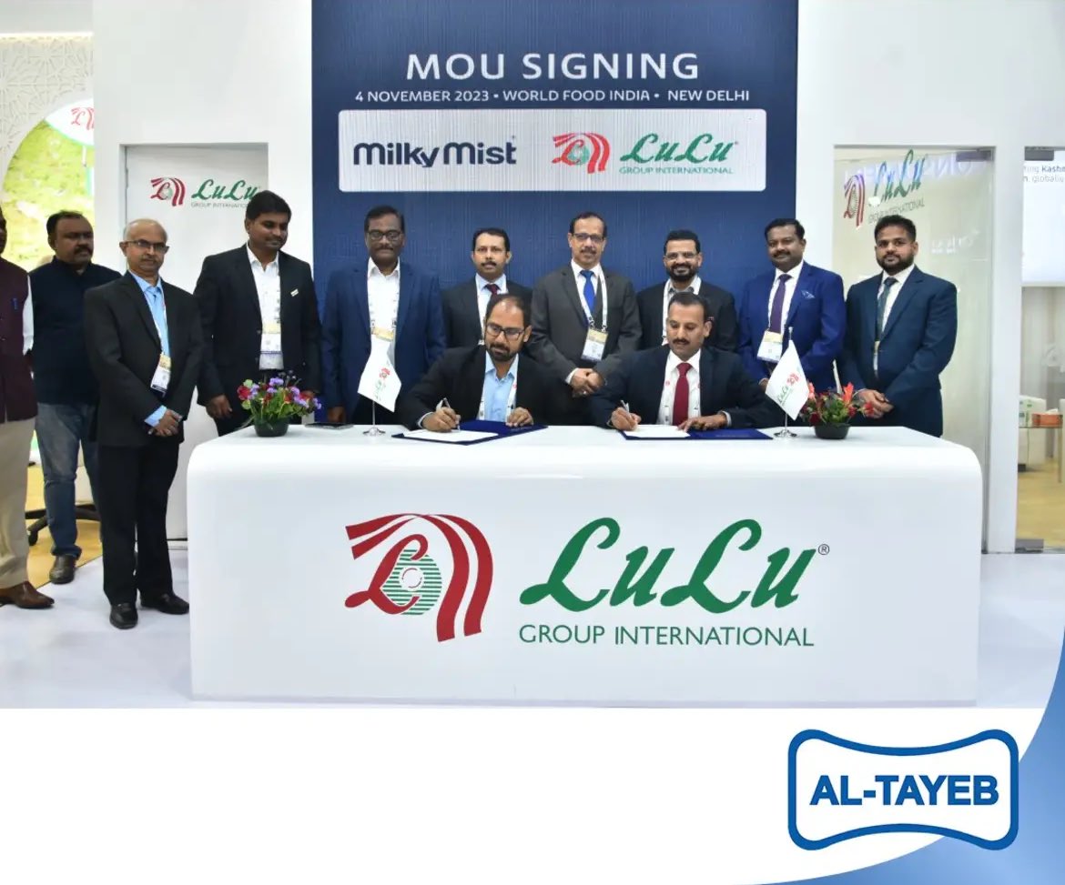 Erode based #MilkyMist Dairy has signed an MoU with #Lulu Group’s wholesale arm Al Tayeb for distribution of Milky Mist products across Saudi Arabia.

The firm has their state-of-the-art dairy processing plant at #Perundurai with a processing capacity of 1 million litres per day.