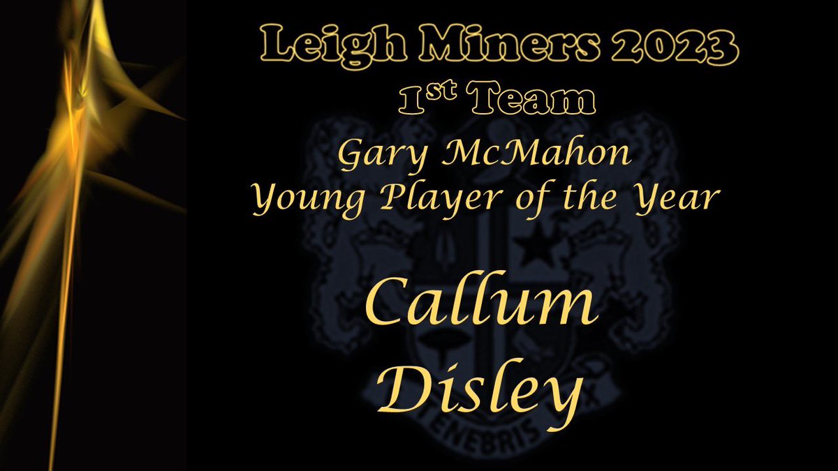 2023 NCL Gary McMahon Young Player of the year - Callum Disley #123Miners
