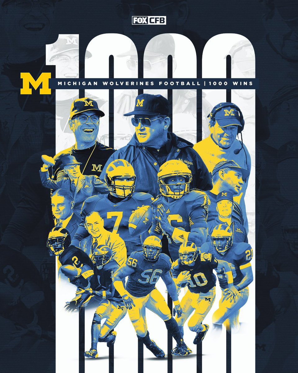 1️⃣0️⃣0️⃣0️⃣ WINS

<a href="/UMichFootball/">Michigan Football</a> becomes the first program in the history of college football to reach 1,000 wins 👏👏