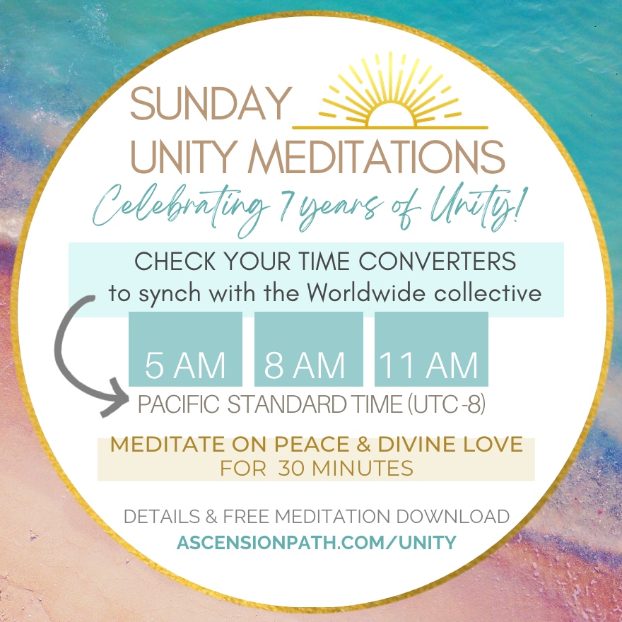 sandra_walter's tweet photo. Worldwide #SundayUnityMeditations⁠
⁠
SUNday at 5AM, 8AM, and 11AM Pacific Time⁠ (UTC-8)⁠
⁠
Meditate on Peace in your own style for 30 minutes.⁠
⁠⁠
https://t.co/1Wx5TMIn6r⁠
⁠
Because #Ascension⁠ https://t.co/MrirO4Vdmj