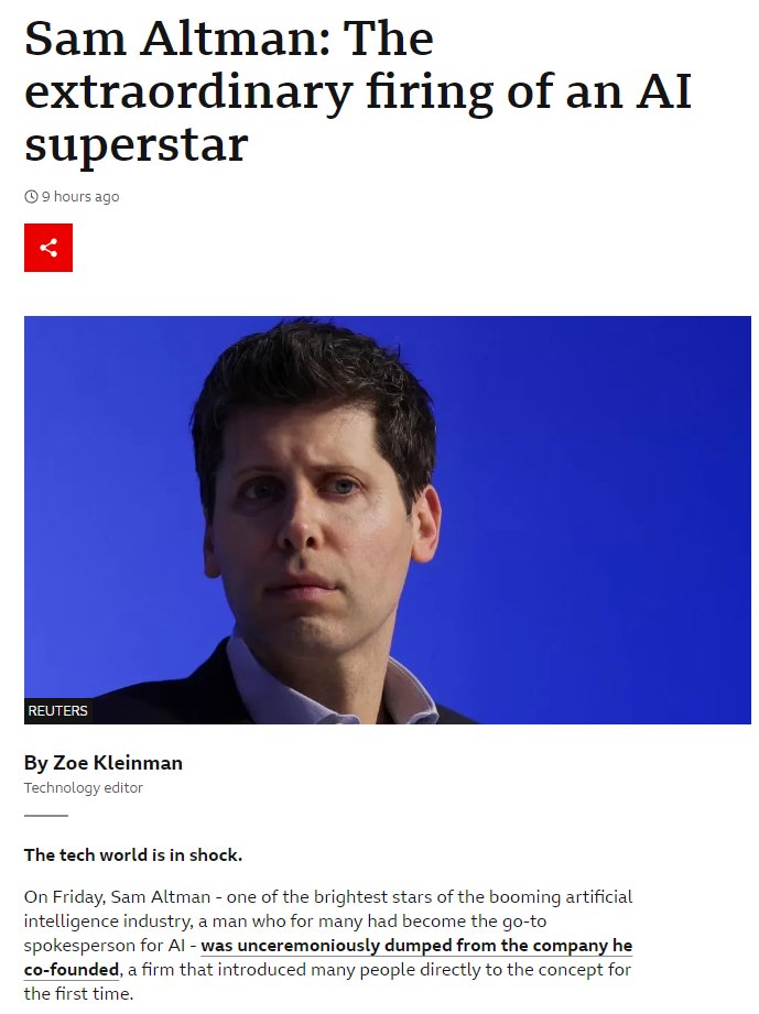 parkthomson075's tweet image. &amp;lt; Sam Altman 사건은 AI 특이점의 sign이다 &amp;gt;

※주의: 타래김!!

실리콘밸리가
난리가 났네...

이 사건에 대해
왈가왈부 많은데

결론적으로
이번 Sam Altman의 OpenAI 해고 사건은
향후 인류 역사에서

AI 특이점이
얼마나 빠르게 다가오는지 말해주는
중대한 sign이 될 것이라 본다

정리해보자