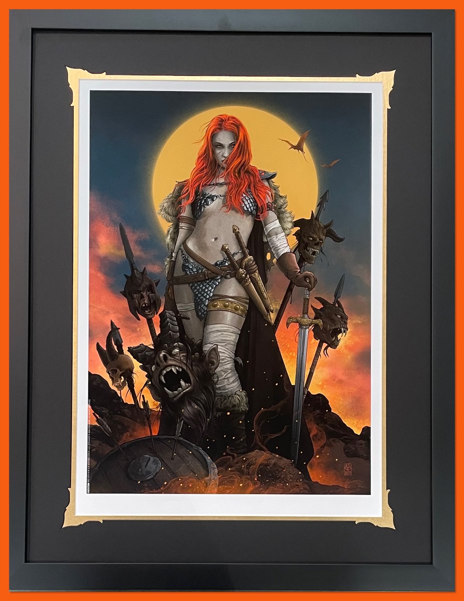 PJFAINC's tweet image. Parker Jordan Fine Art is excited to share one of Sideshow Collectibles lates release's Red Sonja: Savage Sword. #parkerjordanfineart #framer #frameshop  #customframing #framing #sideshow #sideshowcollectibles #dynamiteentertainment #redsonja #vancekelly #vancekellyart