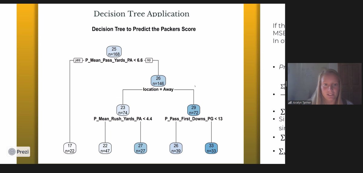 MWSprtAnalytics's tweet photo. Right now we also have @JocelynTanner99 of @SDState speaking at #MSAM23 on predicting points scored by the @packers. https://t.co/MELv9TQwe8