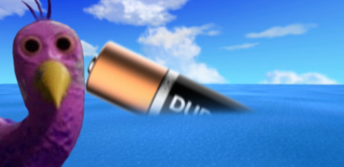 TheNameOpila's tweet photo. just threw a giant battery in the ocean 🤣 i think the fish are dying #Trolled https://t.co/G29lDvkeGf