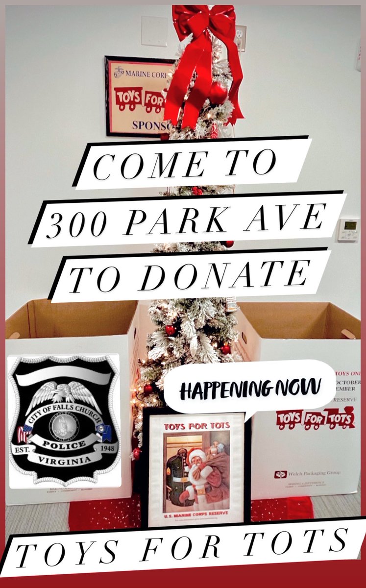 Toys for Tots season is back in action! 🧸 🎁 From October 1-December 8🗓️ Stop by the City of Falls Church Police Station or our other locations to donate! 🌟 
For more information: toysfortots.org

<a href="/FallsChurchGov/">City of Falls Church</a> <a href="/MGavinFCPD/">Mary Gavin</a> #toysfortots