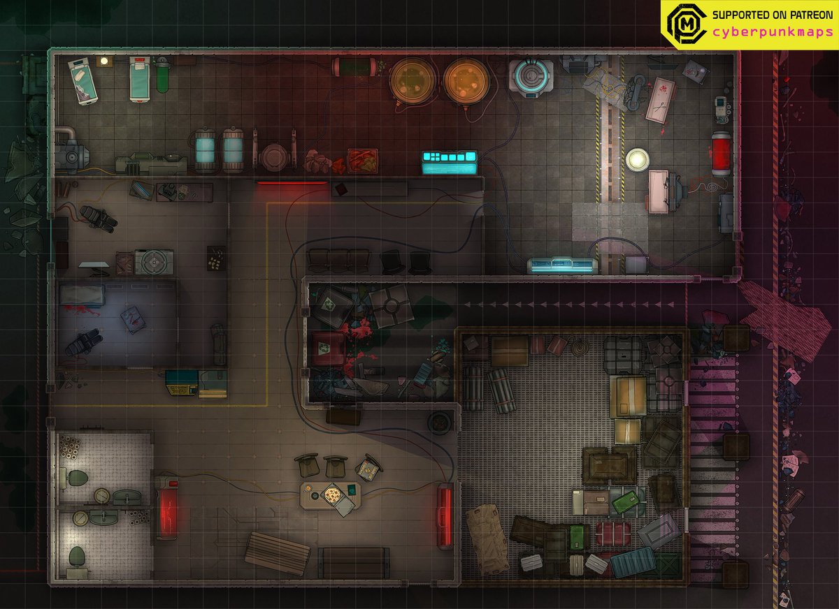 cyberpunkmaps's tweet photo. Do you need to clone an eye or fingerprints, no questions asked? 

Get them done in this back alley gene-slicing lab. 

#cyberpunk2020 #cyberpunkred #shadowrun #bladerunnerrpg #genefunk2090 #carbon2185 #interfacezero #battlemaps https://t.co/bASougsUjN