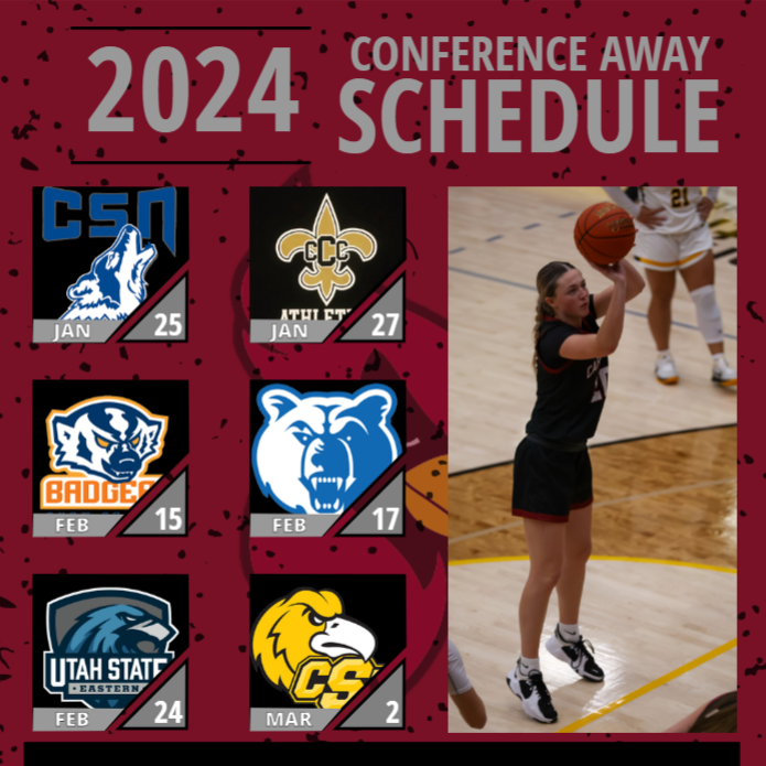 Here is our 23-24' Home schedule and our 24' Away Conference Schedule!

Times are on the website at nicathletics.com/sports/wbkb/20…

Come out and support your Cardinals, can't wait to see you there!

#SCCWeFly