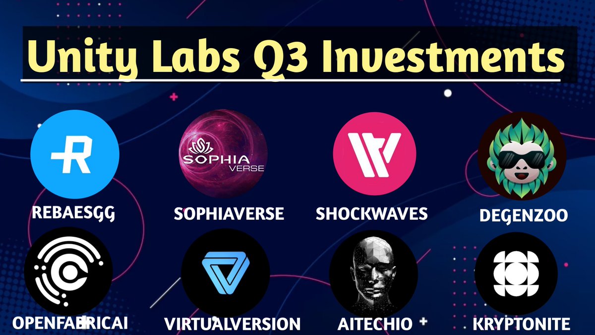 UnitylabsStudio's tweet photo. 📢🚀 Unity Labs Happy To Announce We Did 8 Investments In Q3-2023
Congratulations! we are so happy and excited for your success. Be proud of your hard work and achievement Keep Building..!!
#Unitylabs #Investment #Q3 #Crypto https://t.co/vnNV1J42cI