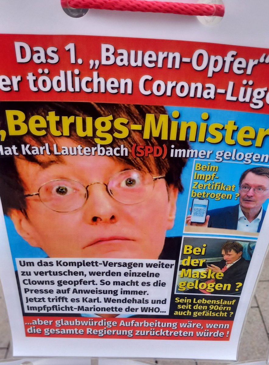 nevio_daniel's tweet photo. Plakat Demo in Westfalen ua gegen @Karl_Lauterbach 
#Politik #demo #Selbstbestimmungsgesetz #lauterbach https://t.co/vn1azM7Vb0
