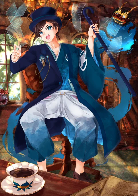 #再掲したらフォロワーが増えるらしい 深谷栄一のキービジュアル2枚目! 配信のエンディングで使ってます! たくさん見てー   #青淵アート