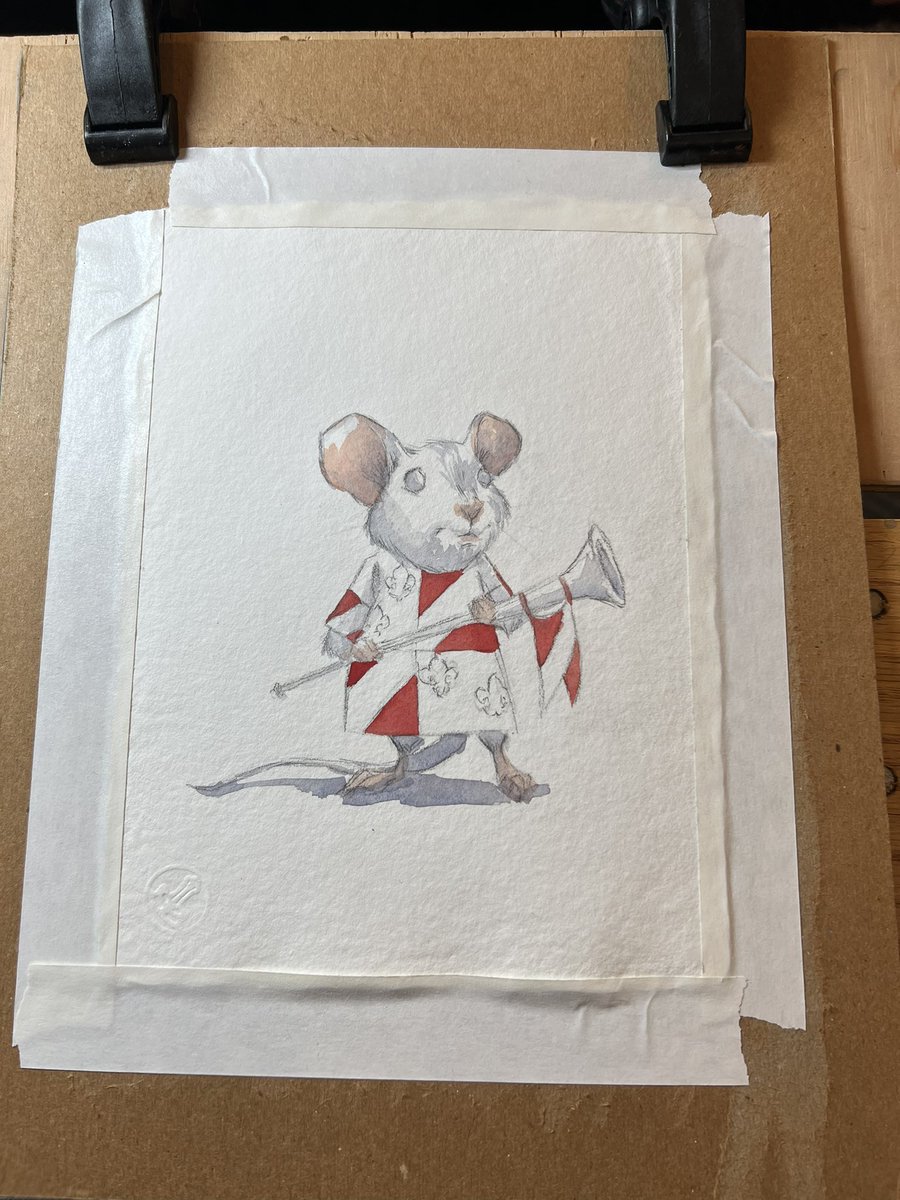 Just completed another “live” painting at CTN. #watercolor #ctnexpo @ctnexpo #mouse #fantasyart #characterdesign #trumpet #herald