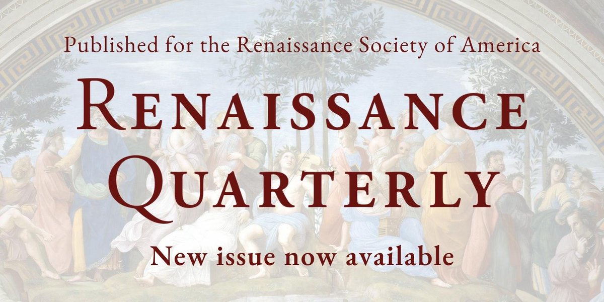 New issue of #Renaissance Quarterly now available
📚 cup.org/3osne6Y

@RSAorg #rentwitter #twitterstorians #earlymodern