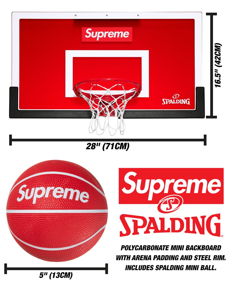 SUPREME®/SPALDING® MINI BASKETBALL HOOP