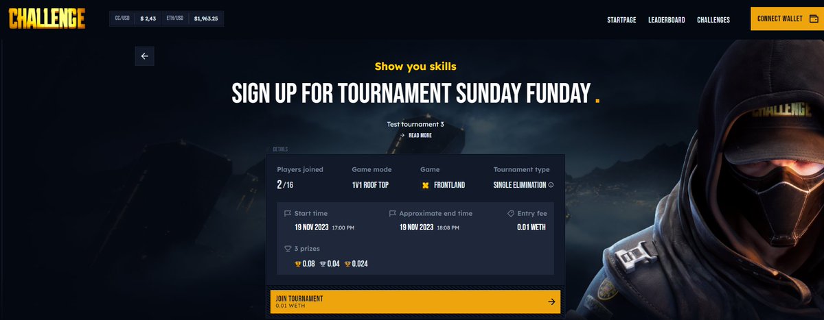 challengedotgg's tweet photo. ๐ As Saturday night unfolds, are you ready for tomorrow's challenge? Only 16 spots in our exclusive Sunday tournament! โ๏ธ Join the Battle for a chance to win $100 USDT. Are you game? ๐ฎ๐ฐ #eth #TournamentAlert #rewards https://t.co/2eErPb9FsB