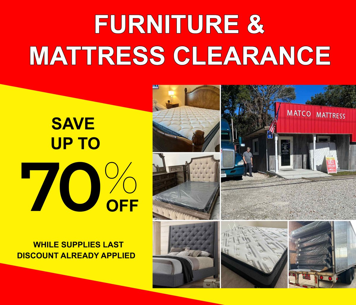 Revamp Your Home with Furniture & Mattress Clearance Deals If you're in Pensacola, Florida and searching for furniture and mattress clearance deals, head over to Matco Mattress. matcomattress.com/post/furniture…