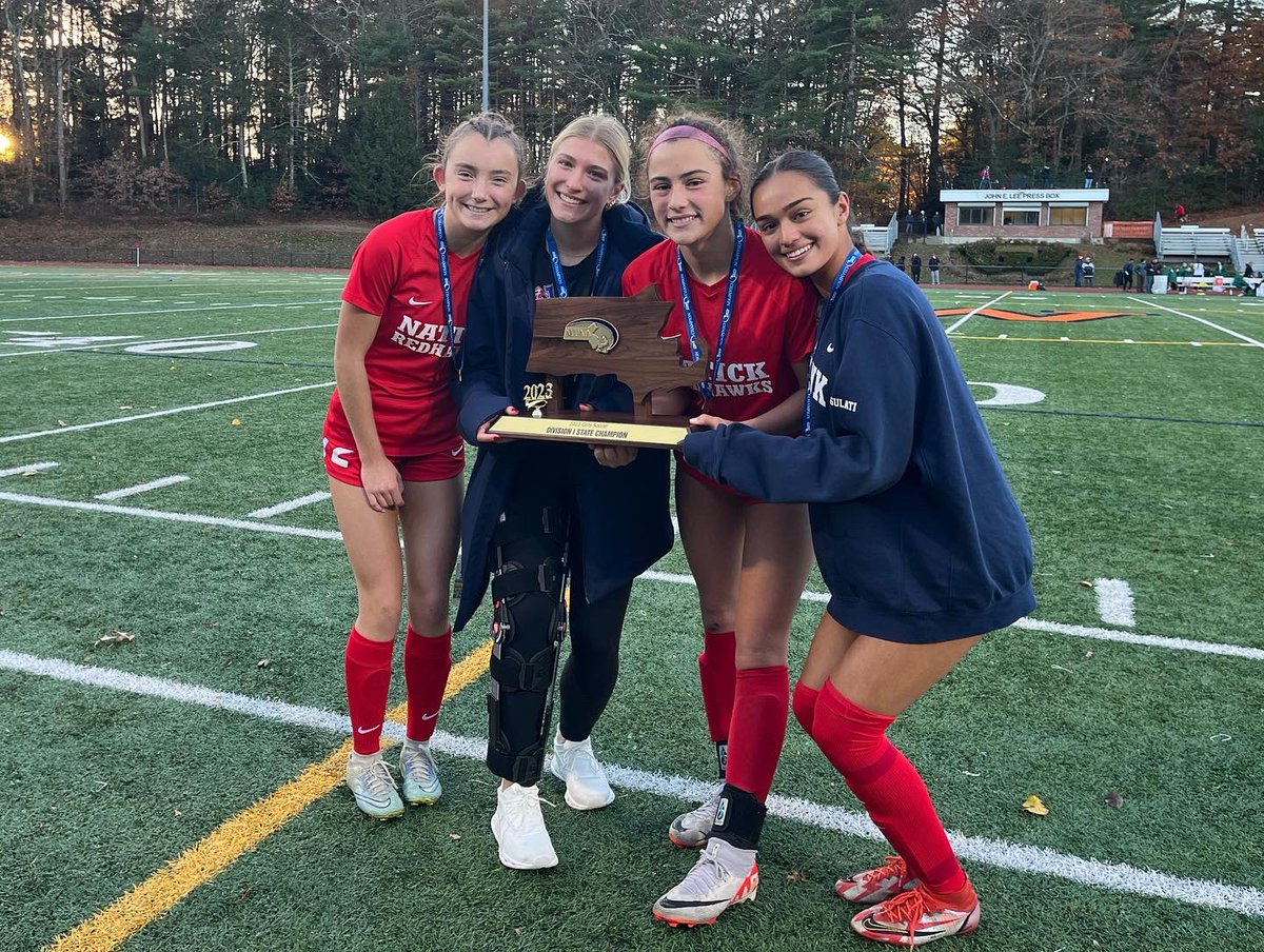 NatickAthletics's tweet photo. YOUR 2023 STATE CHAMPS‼️‼️ 

⚽️What a game!
⚽️What a season!
⚽️What a TEAM! 

SO MUCH TO BE PROUD OF ❤️💙 #GOREDHAWKS https://t.co/K9pS0WMlzT