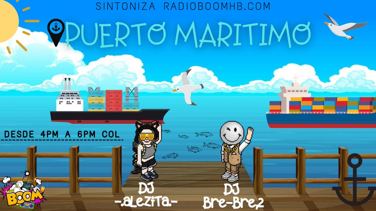⚠️¡Comenzamos este dia sabado! ven a puerto maritimo de <a href="/JERUDMIDE/">Jerudmide</a> y 🎧sintoniza radioboomhb.com con los djs🎙️ @aL3z1ta y @BreBroKbron ¿Que esperas? ¡Corre! Te esperamos 😝🤌habbo.es/room/122176404