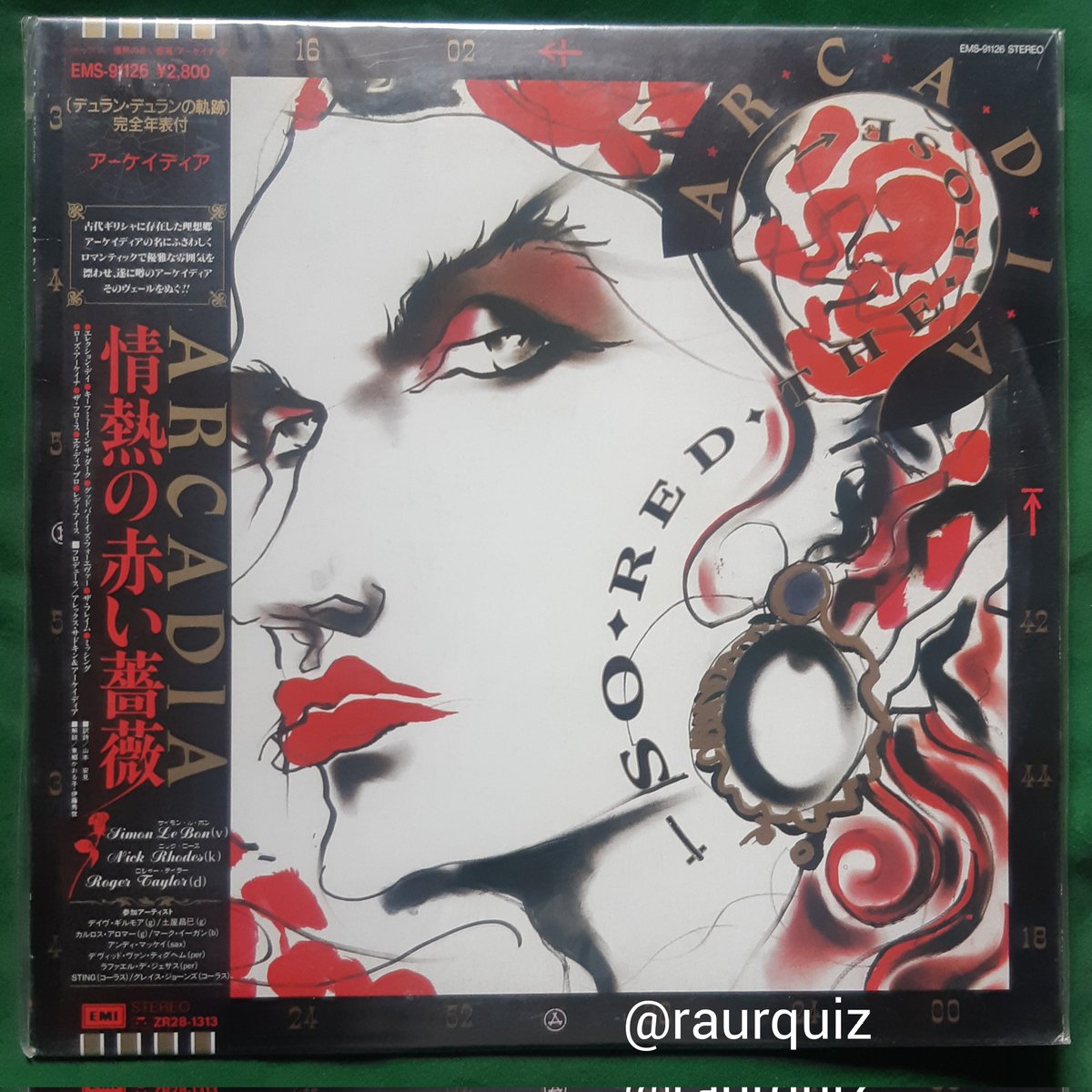 raurquiz's tweet photo. #otd #arcadia #soredtherose #electionday #keepmeinthedark #goodbyeisforever #theflame #missing #rosearcana #thepromise #eldiablo #ladyice #simonlebon #nickrohodes #rogertaylor #Vinyl #vinilo @emirecords @parlophone @soundstoryuk @Albumism https://t.co/UrSnbH5FOw