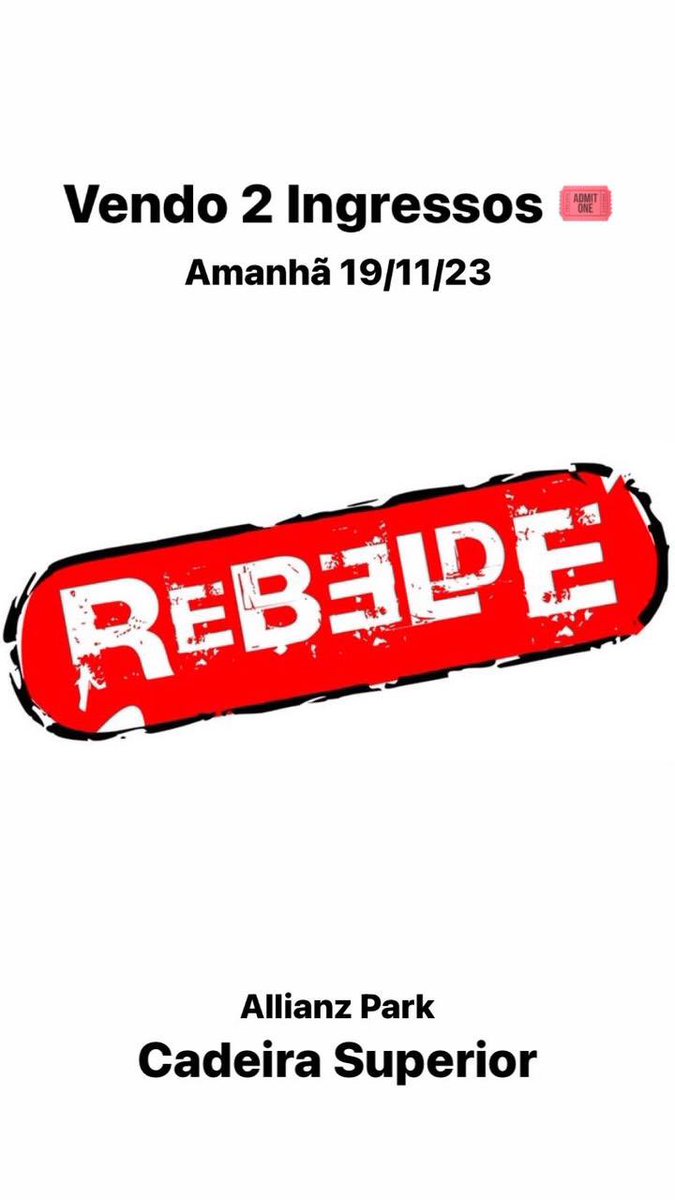 glo_beatriz4's tweet photo. Vendo ingressos RBD amanhã 19/11 Allianz Park https://t.co/A1zg70sNPc