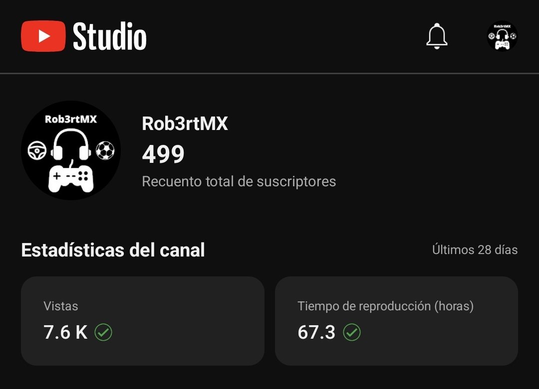 Rob3rtMX's tweet photo. Ya casi llegamos a 500 en YouTube. A seguir creando https://t.co/0Q8kDeNvPM