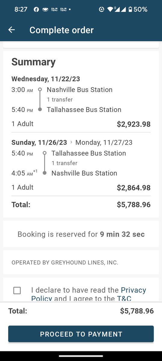 That moment when <a href="/GreyhoundBus/">Greyhound Bus</a> is charging $5800 dollars for a 500 miles bus trip (esch way). 😂 The short flight roundtrip is around $400 and I thought it would be a good idea to check the buses 😂😂😂😂😂
Not too much to be thankful if they treat their customers to those prices