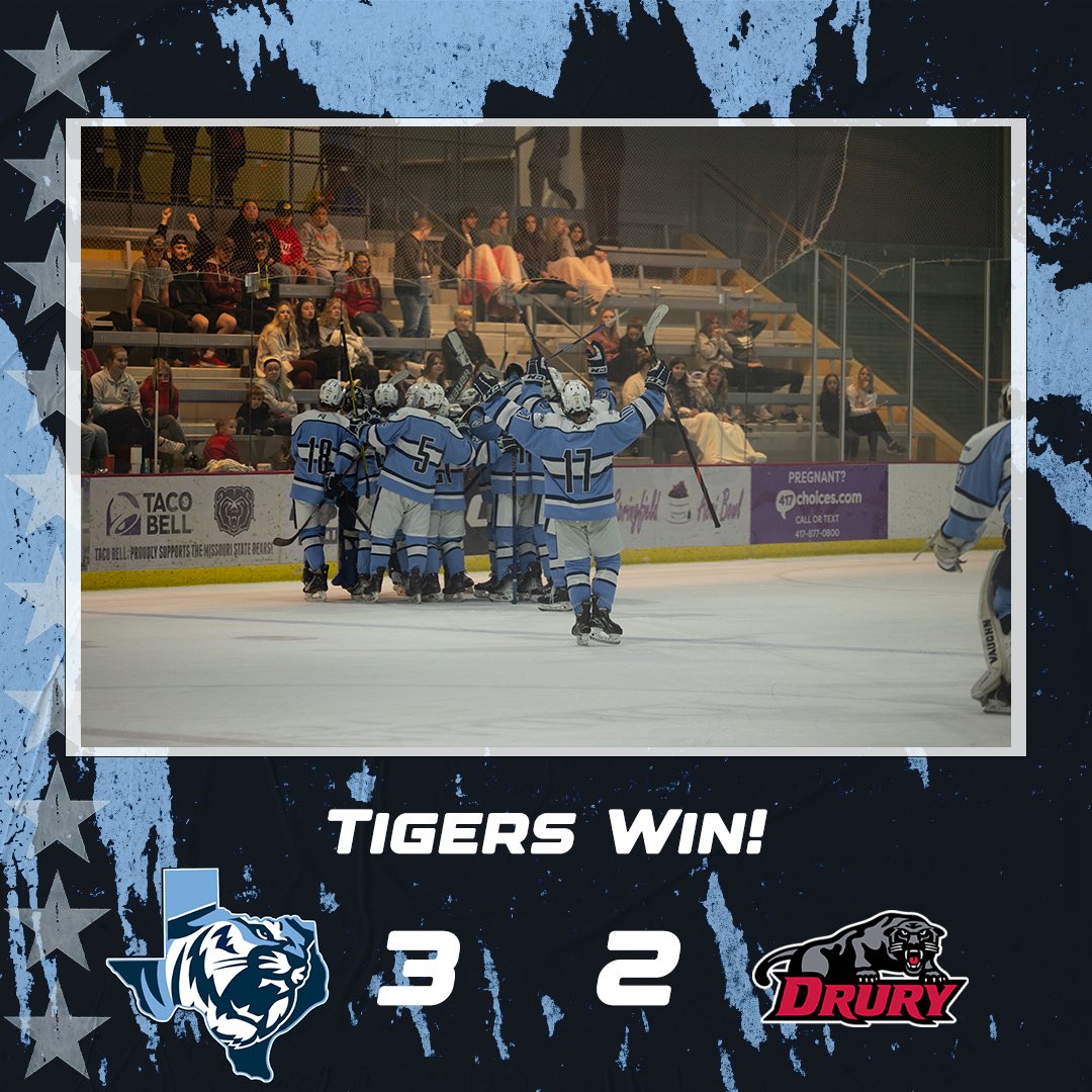 ETBU_Hockey's tweet photo. 🚨 #TIGERSWIN 🚨
Everyone take a deep breath! Trevor Begley seals the deal for the Tigers to split the series!
#FearTheRoar🐅 #MoveSilently #ExecuteRelentlessly #TCHC https://t.co/CvKGAVSdqW