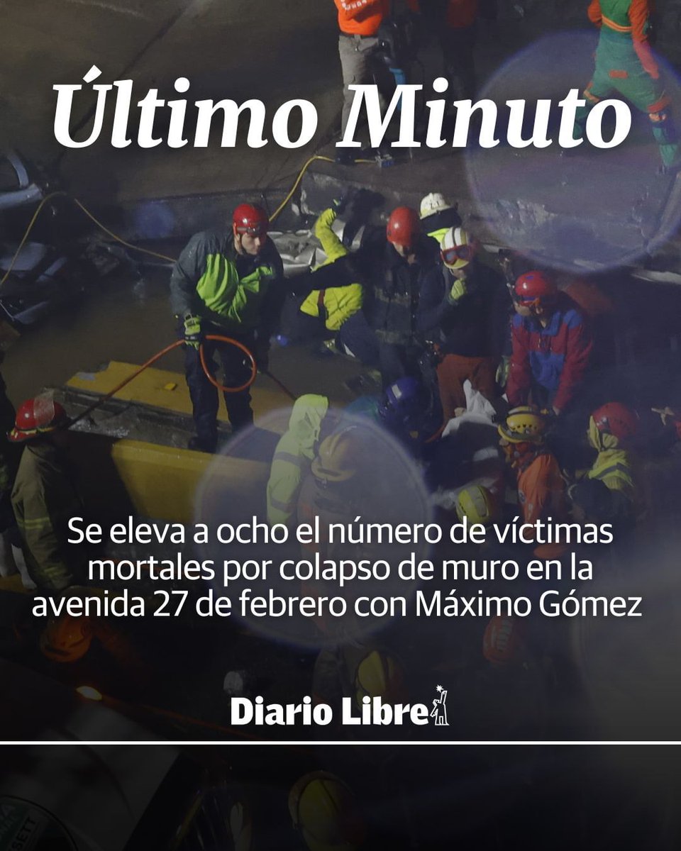 EuricSanti's tweet photo. 8 Personas, hasta el momento, han perdido la vida en el colapso de la Máximo Gómez con Av. 27 de Febrero. 

8 Personas;
8 Personas;
8 Personas;

A esas 8 personas el gobierno les falló en la figura del Ministro de Obras Públicas, Deligne Ascensión.

¡Presidente @luisabinader!