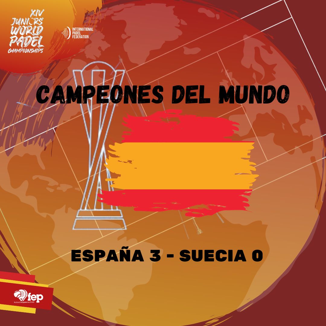 🔛𝙈𝙪𝙣𝙙𝙞𝙖𝙡 𝙈𝙚𝙣𝙤𝙧𝙚𝙨 𝙋𝙖𝙧𝙖𝙜𝙪𝙖𝙮 𝟮𝟬𝟮𝟯 🇵🇾
 
¡𝐒𝐎𝐌𝐎𝐒 𝐂𝐀𝐌𝐏𝐄𝐎𝐍𝐄𝐒 𝐃𝐄𝐋 𝐌𝐔𝐍𝐃𝐎!

 🇪🇦 España 3️⃣ 🆚️ 🇸🇪 Suecia 0️⃣

#XIVJuniorWorldPadelChampionships <a href="/PadelJunior2023/">Mundial de Padel Junior Asunción Py 2023</a> <a href="/padelfip/">FIP - International Padel Federation</a>

#JWPCAsu2023 #padelFEP #FEP