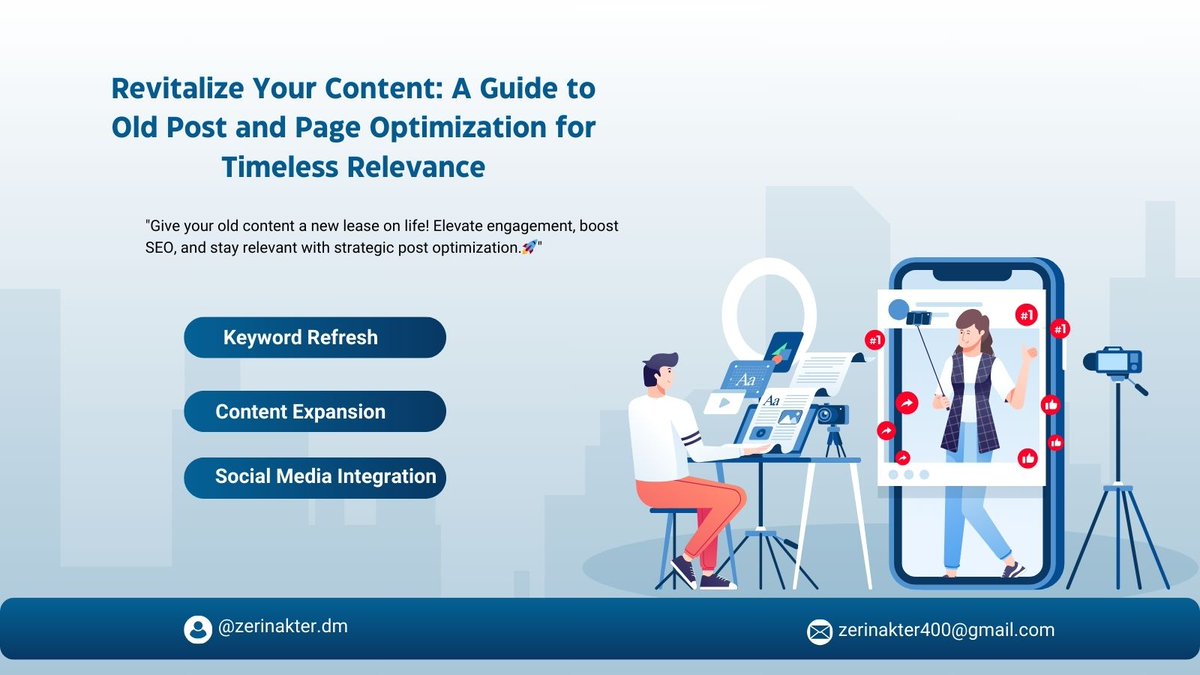 zerin_akte2722's tweet photo. "Unlock the potential of your old content! Elevate engagement, refresh keywords, and enhance SEO. Breathe new life into your website with strategic Old Post or Page Optimization. π #ContentRevival #SEO #DigitalRefresh #WebsiteOptimization #ContentStrategy" https://t.co/1MXZ0b94EX
