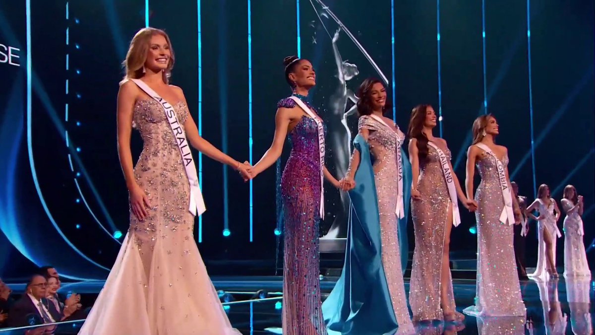 ABSCBNNews's tweet photo. Here is the Top 5 for #MissUniverse2023: 

Australia
Puerto Rico
Nicaragua
Thailand
Colombia

Courtesy: IMG Universe, LLC dba and MISS UNIVERSE,LLP

More here: https://t.co/6rBdhMQRks
#MissUniverse https://t.co/7iu7z63CiM