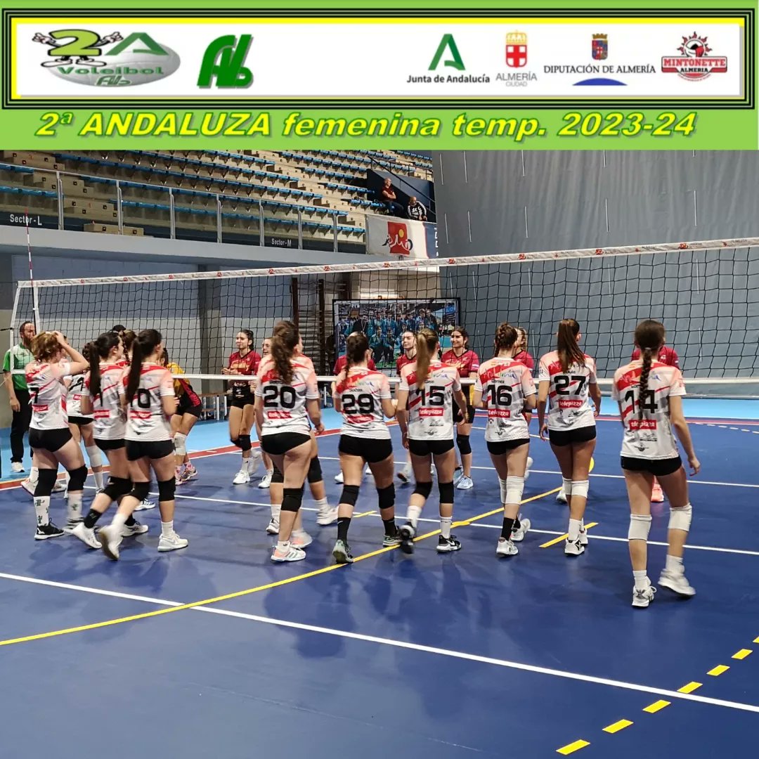 2.ª ANDALUZA FEMENINA 
Mintonette Almería - Granada Voley B
3-1
25-18/23-25/25-20/25-15
<a href="/FAVB_/">FAVB</a>