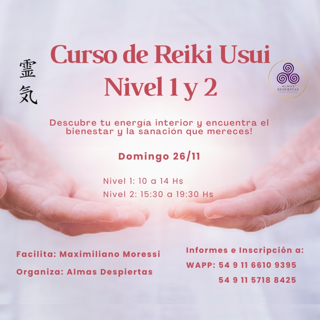 adespiertas's tweet photo. Maravillosa oportunidad para aprender 𝐑𝐞𝐢𝐤𝐢 𝐔𝐬𝐮𝐢 𝐍𝐢𝐯𝐞𝐥 𝟏 𝐲 𝐍𝐢𝐯𝐞𝐥 𝟐, en un mismo día. 💫
📆Agéndate el Domingo 26 de noviembre.
Te invitamos a conocer esta herramienta de autosanación y autotransformación.
Facilita: Maximiliano Moressi – Master Reiki

. https://t.co/Io8stbeYiB